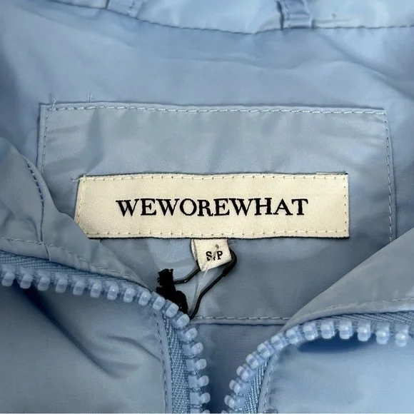 NWT WEWOREWHAT Snap Off Sleeve Puffer Jacket in Blue Bell - Picture 11 of 16